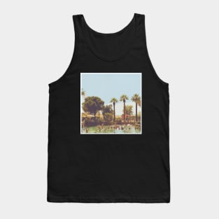 Beautiful Palm Trees Photography design with blue sky and swimming pool holiday vibes Tank Top